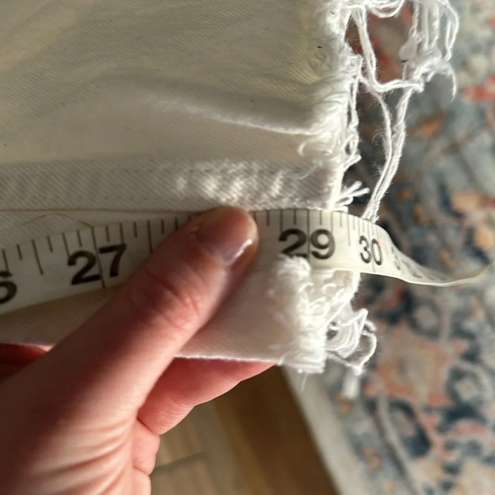 Loft High Rise Relaxed Straight Jeans with Raw Hem in Popcorn - 28x29 - Picture 12 of 12